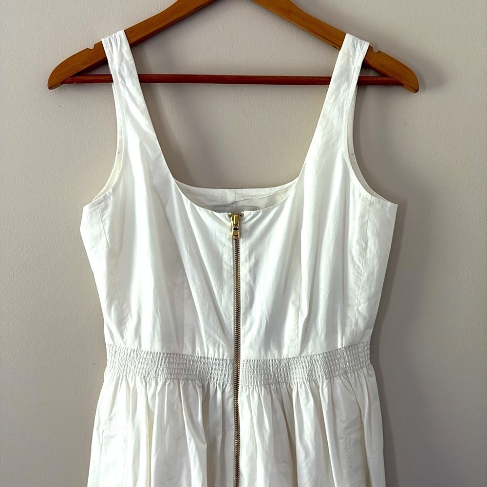 J. Crew Fit-and-flare mini dress cotton poplin structured flare hem white size 4 - Picture 13 of 14